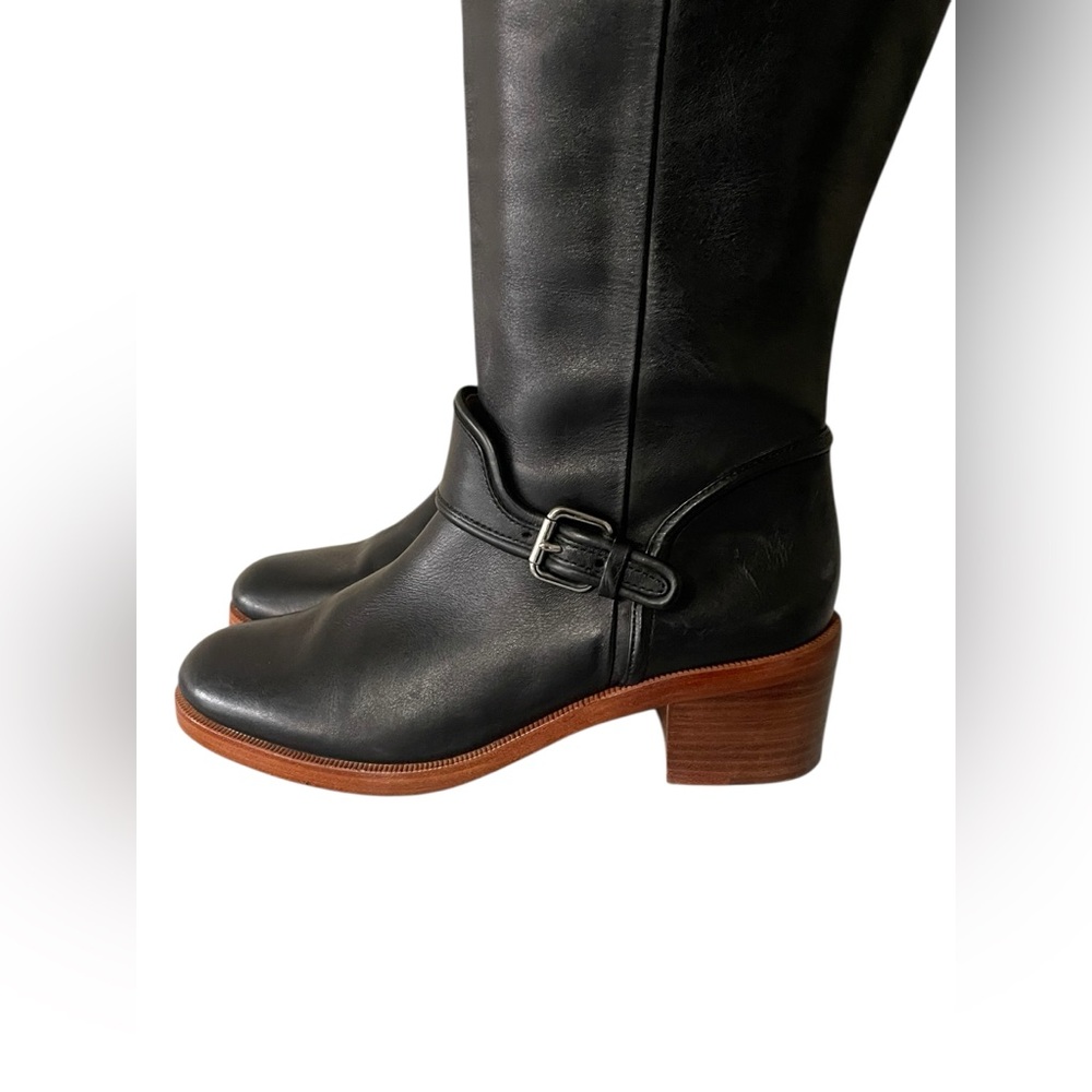 Coach Cecelia black leather riding boots size 8 B - Picture 5 of 11